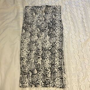 Snake print midi skirt